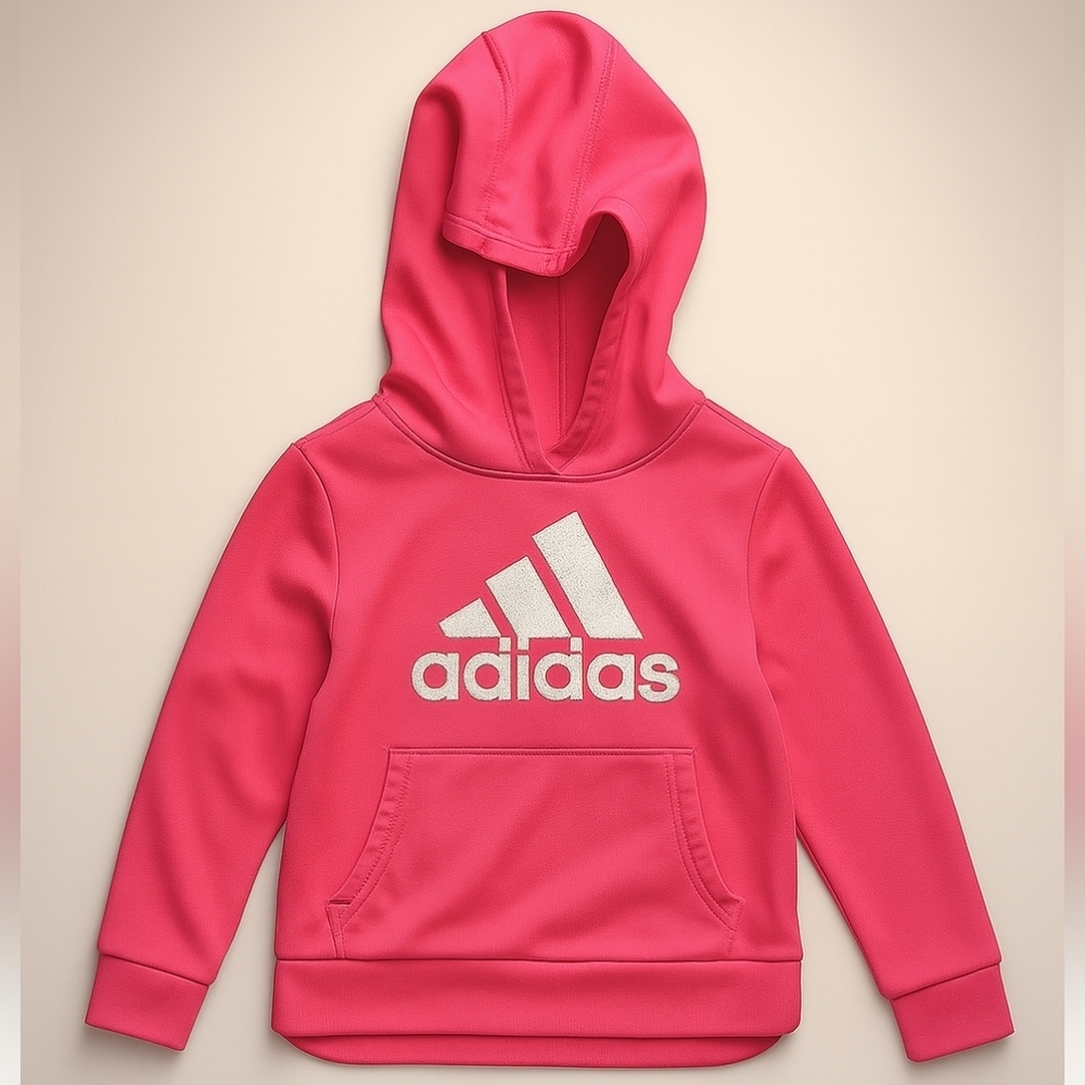 Adidas Kids Bright Pink Hoodie